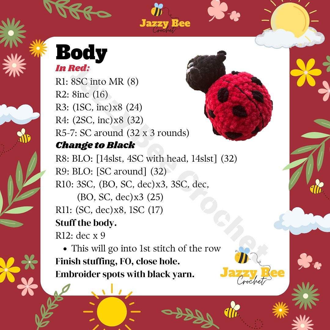 free pattern little ladybug