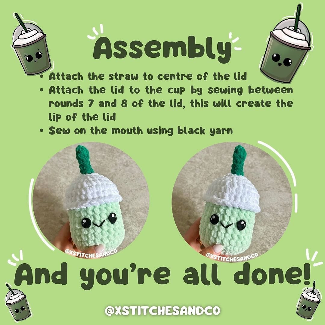 free pattern matcha frappe