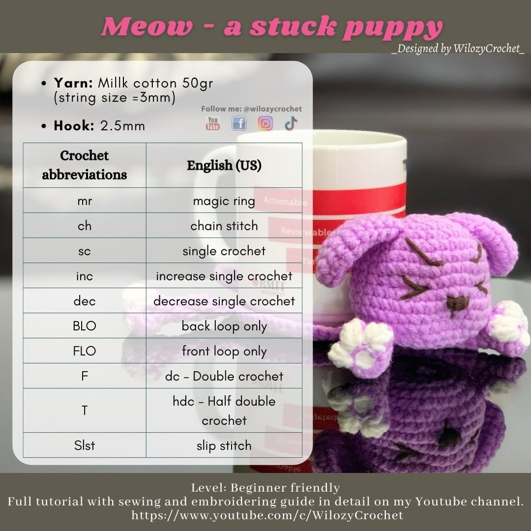 free pattern meow a stuck puppy