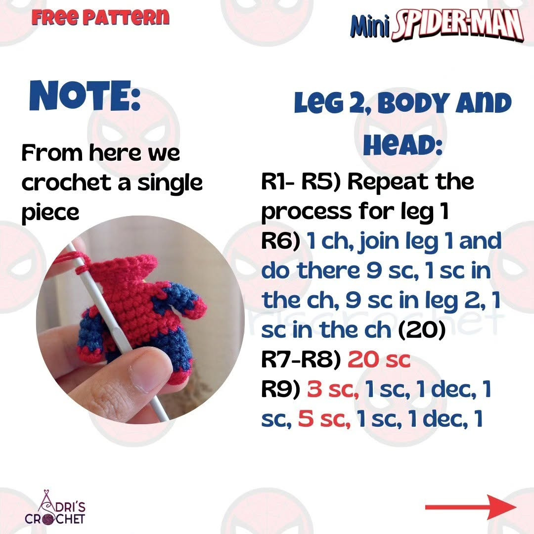 free pattern mini spider man