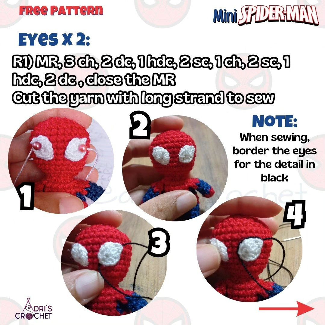 free pattern mini spider man