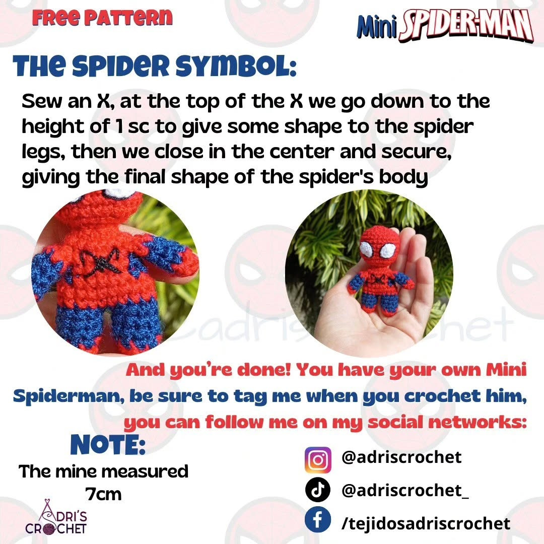 free pattern mini spider man