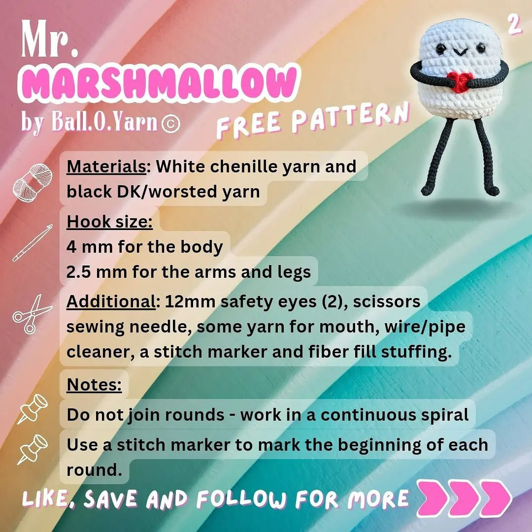 free pattern mr. mashmallow