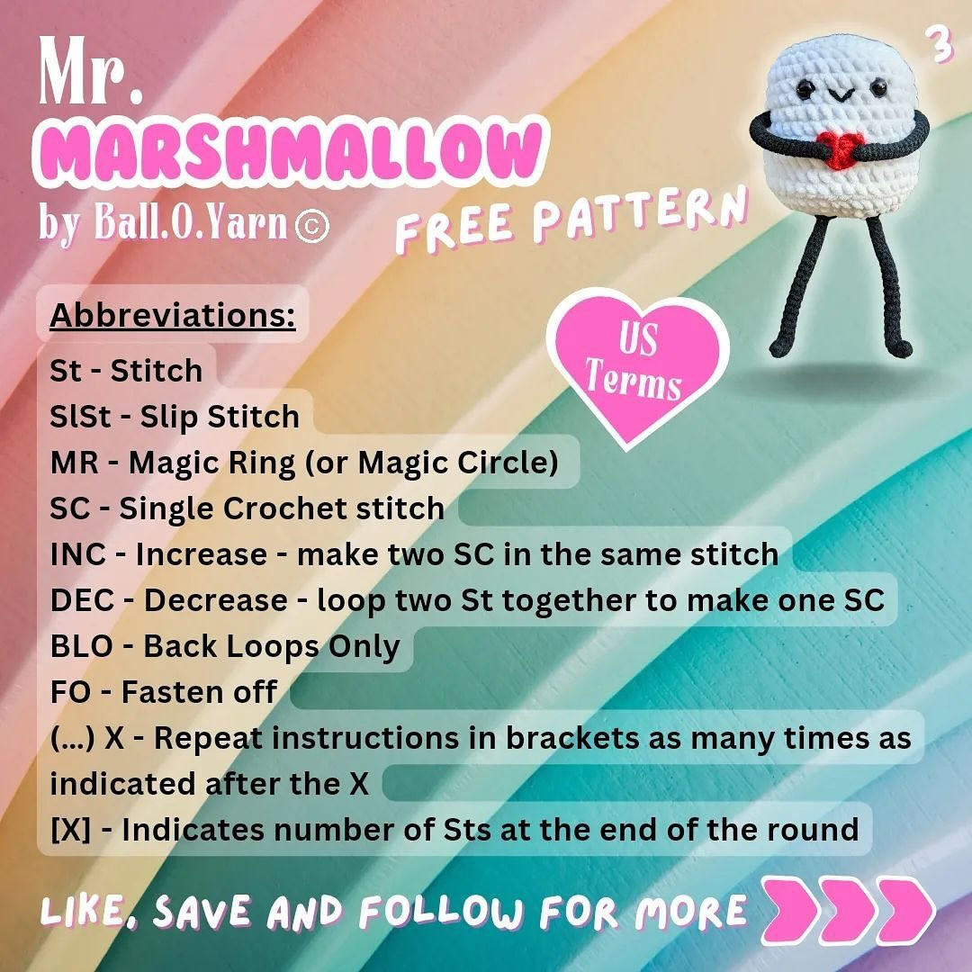 free pattern mr. mashmallow