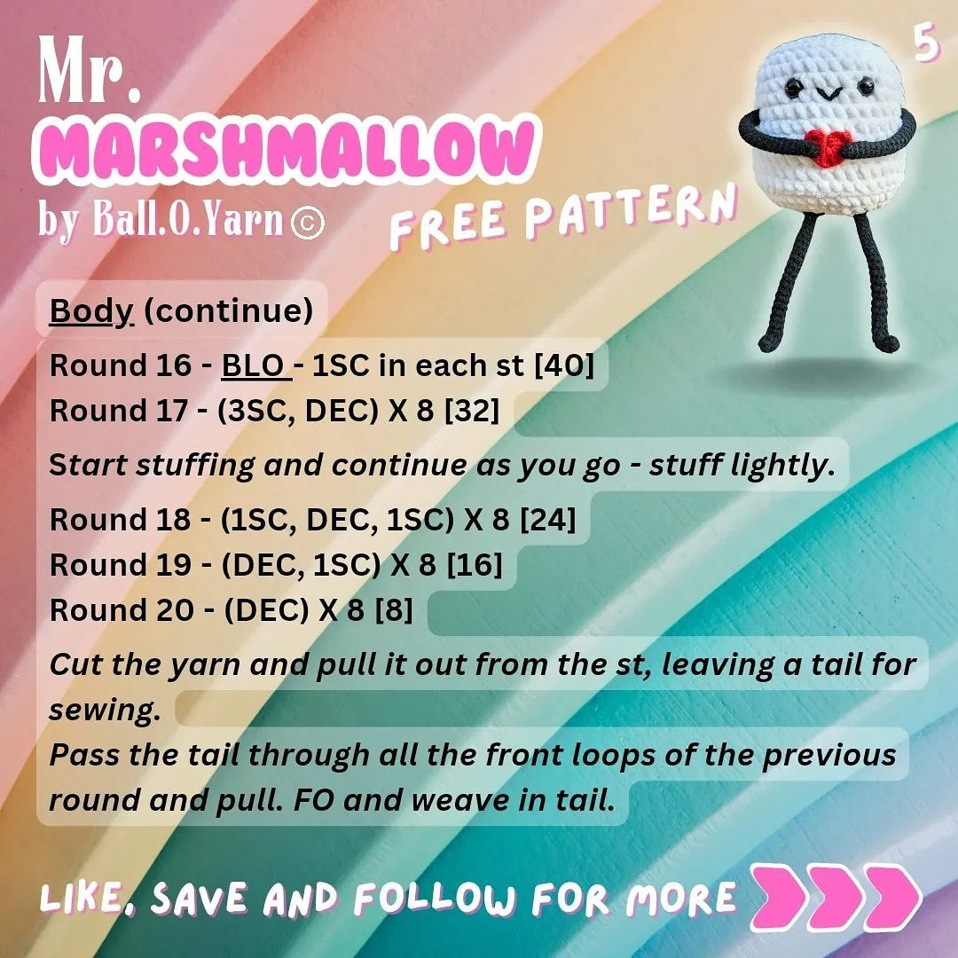 free pattern mr. mashmallow