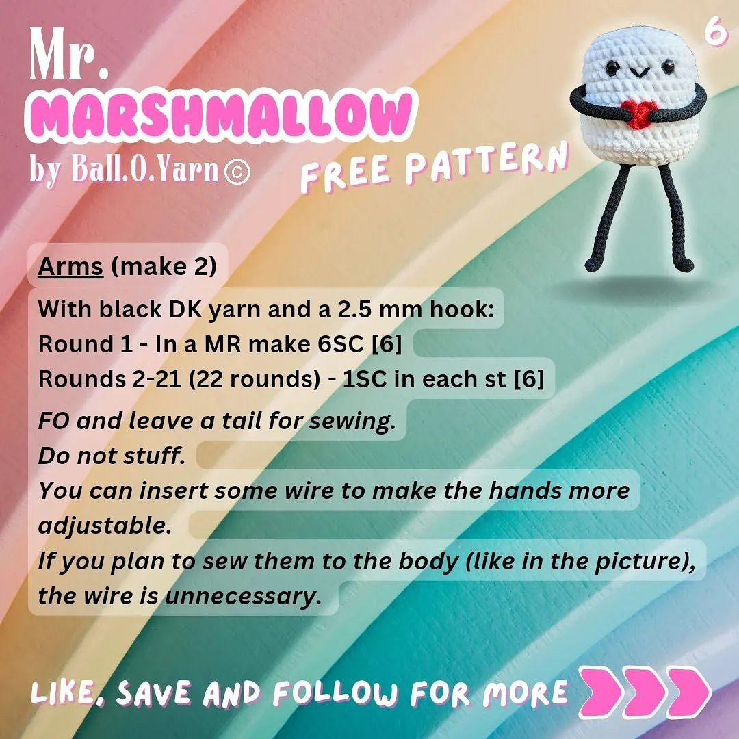 free pattern mr. mashmallow