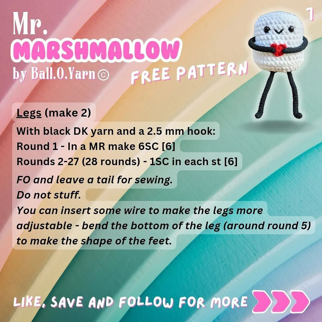 free pattern mr. mashmallow