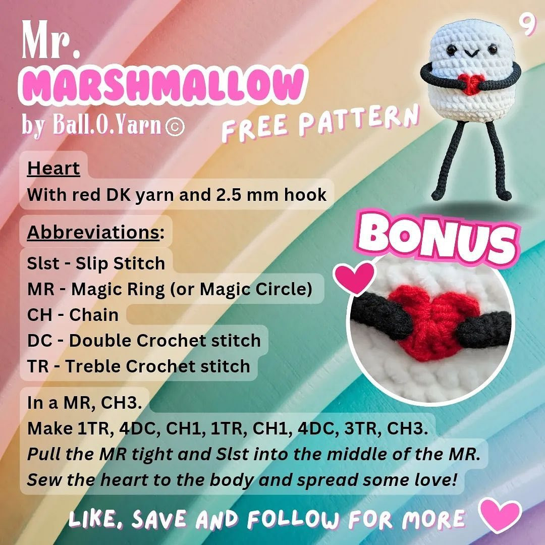 free pattern mr. mashmallow