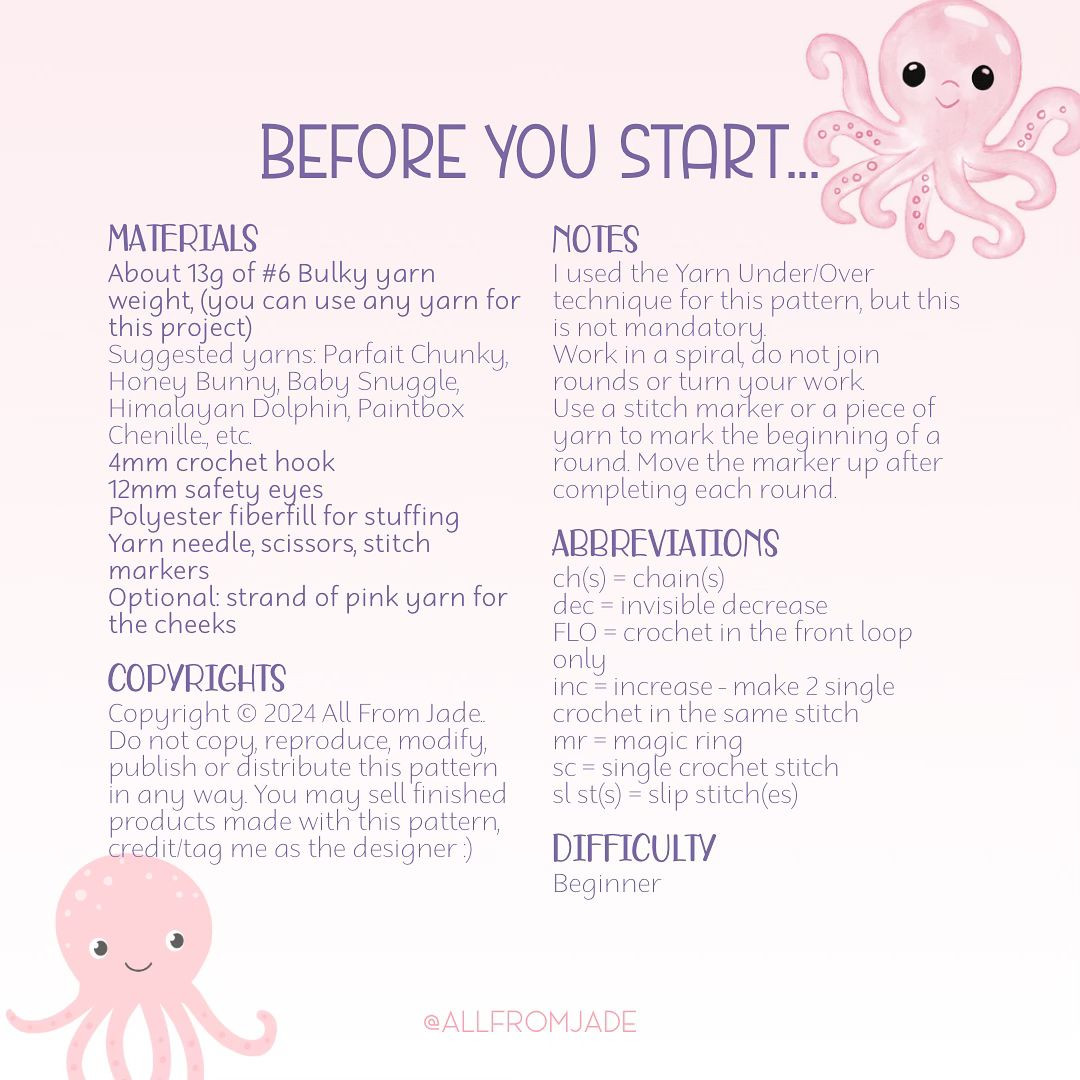 free pattern no sew baby octopus