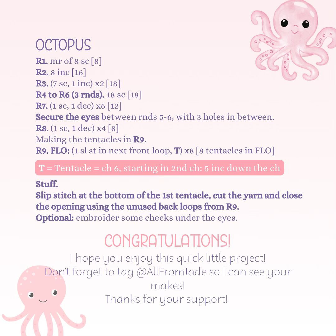 free pattern no sew baby octopus