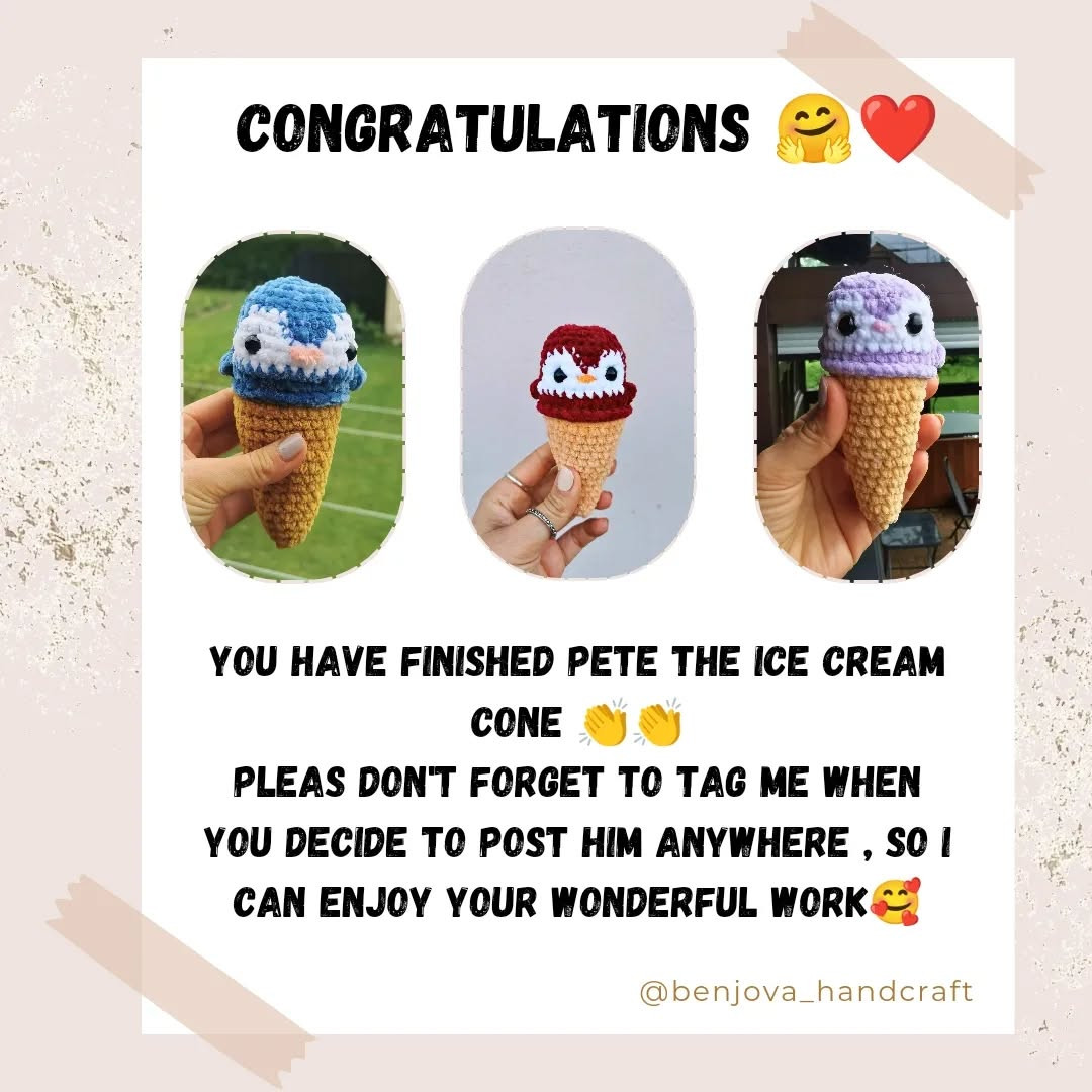 🐧🍦FREE PATTERN | PENGUIN PETE ICE CREAM CONE 🍦🐧