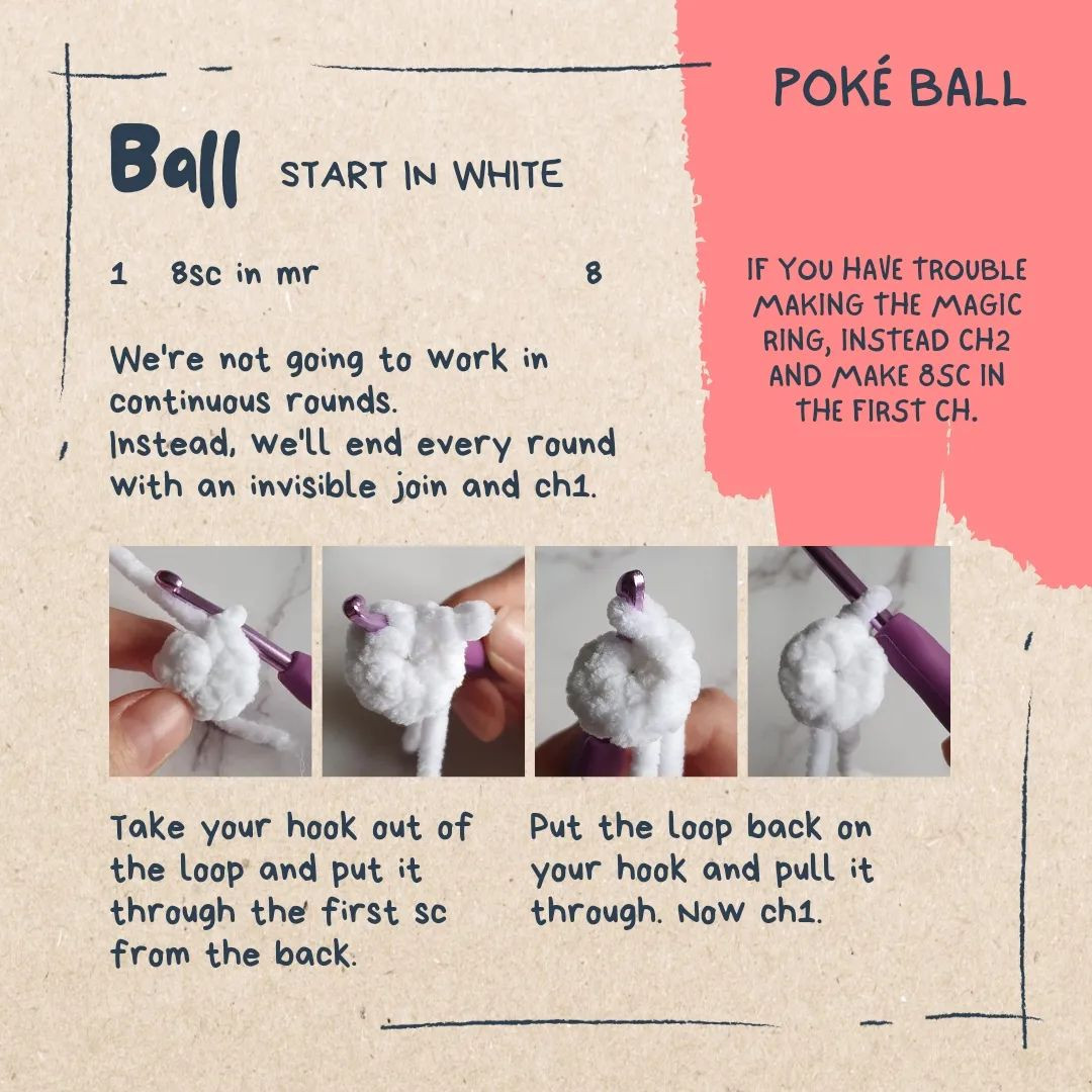 free pattern quick and easy poke ball