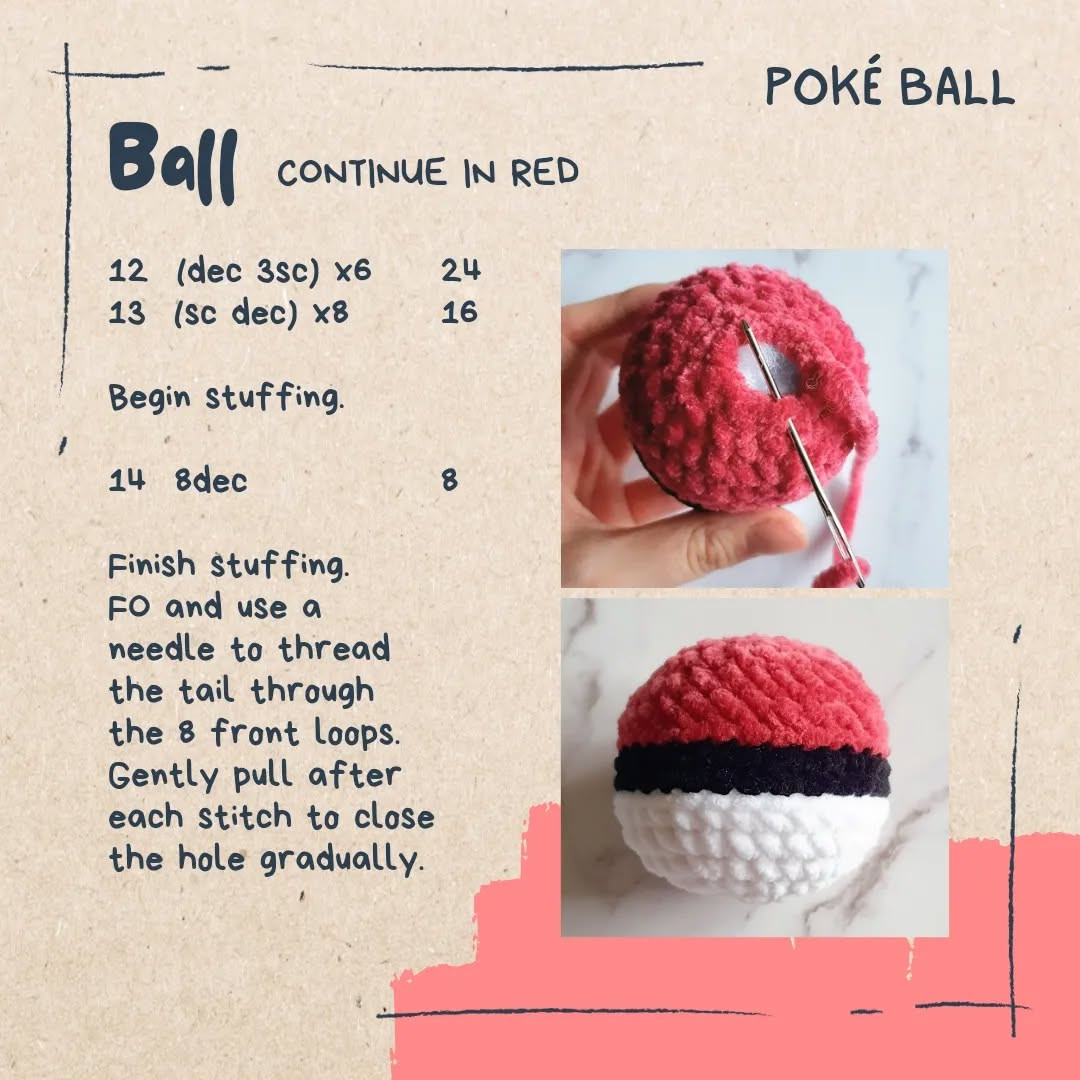 free pattern quick and easy poke ball