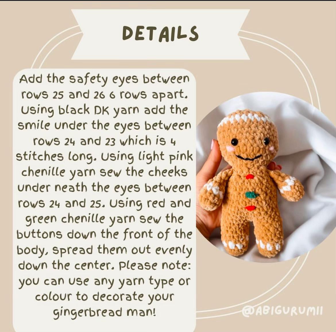 free pattern small gingerbread man