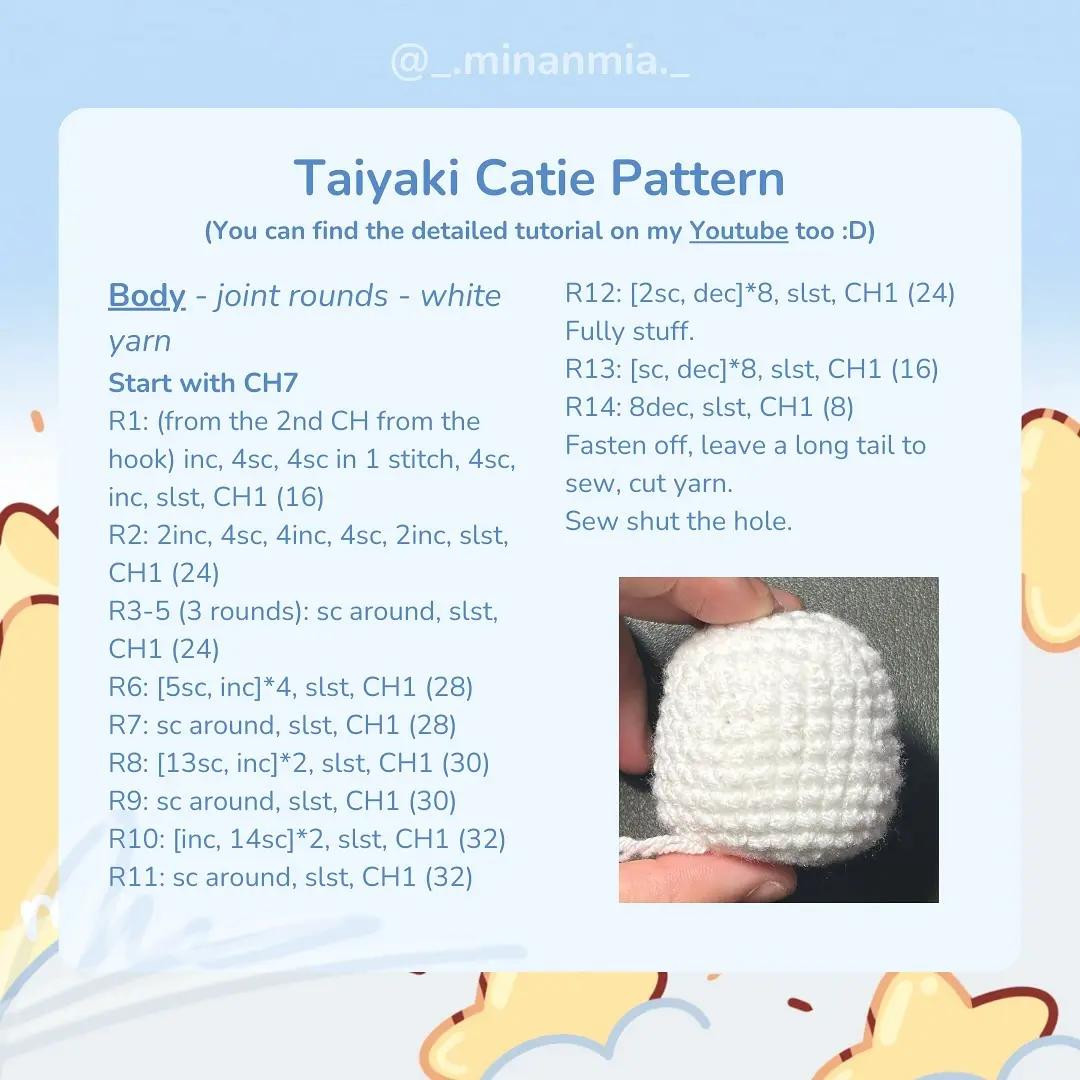 Free pattern Taiyaki Catie