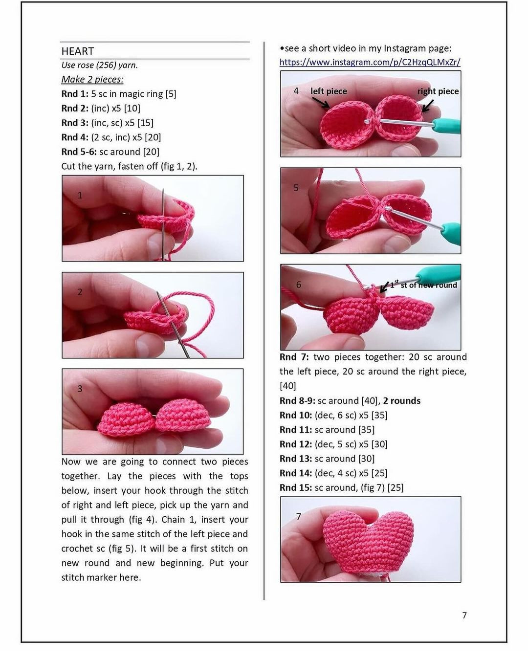 free pattern valentine's bear