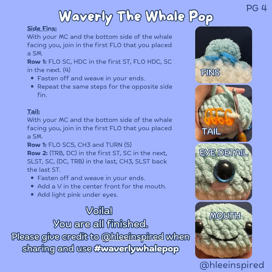 free pattern waverly the whale pop