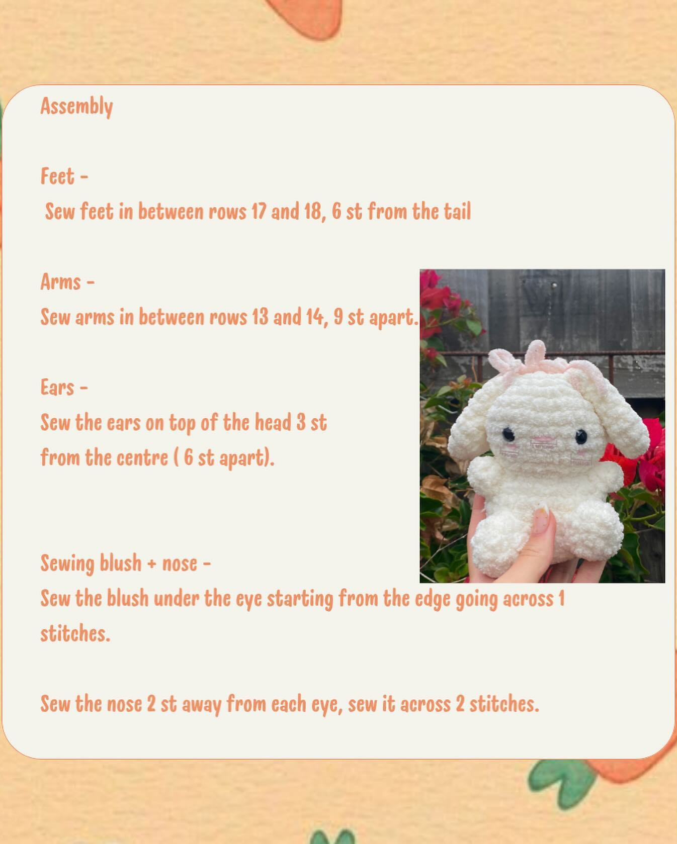 free pattern white baby bunny