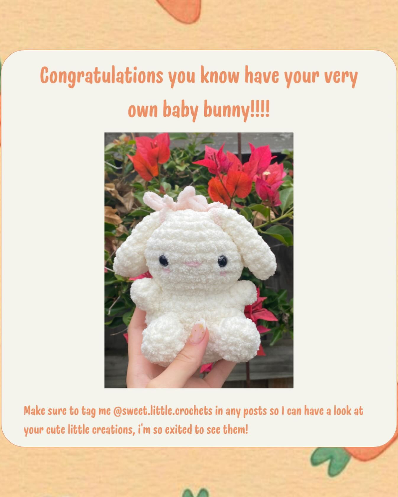 free pattern white baby bunny