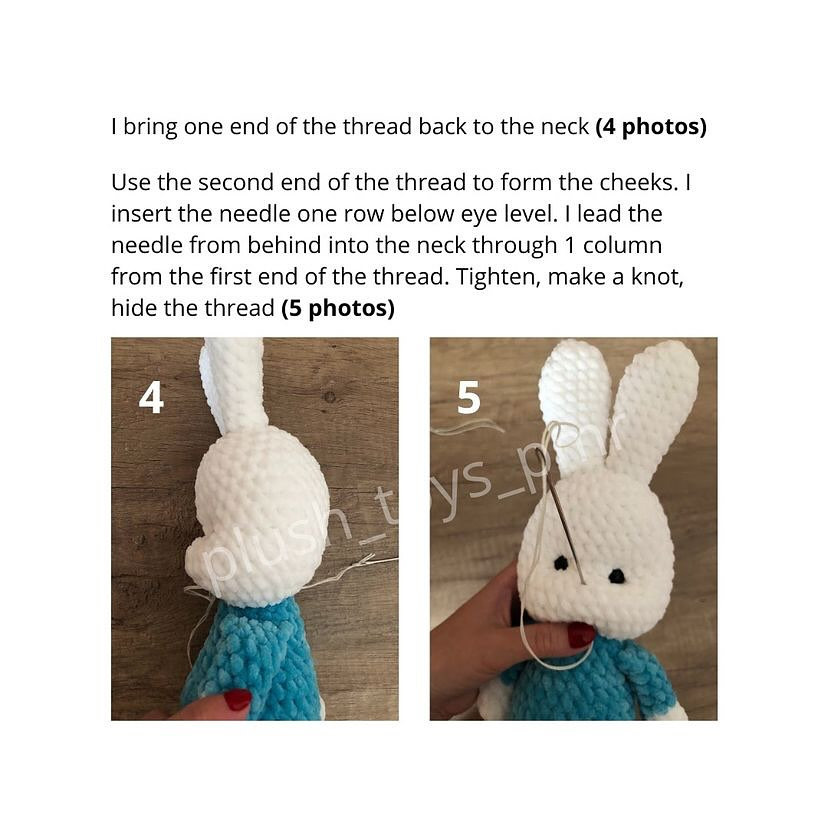 free pattern white bunny wearing a hat