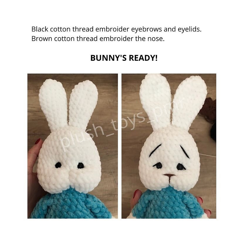 free pattern white bunny wearing a hat