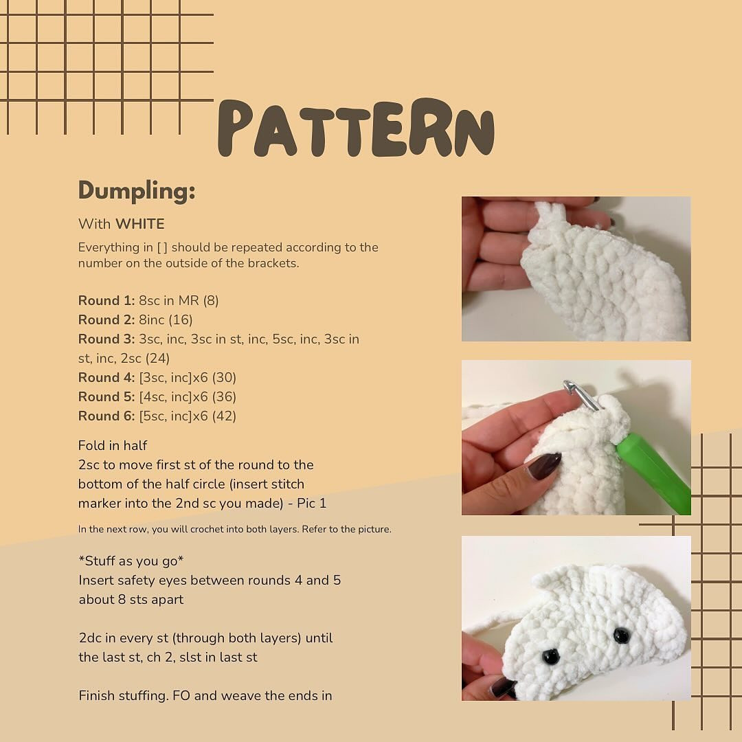 free pattern white dumpling