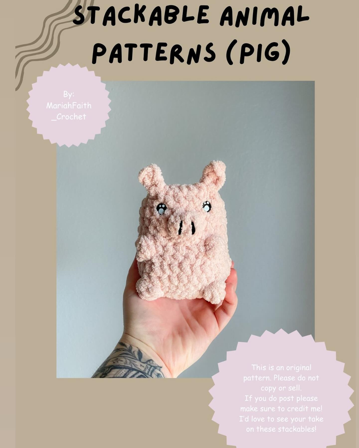 free stackable animal patterns