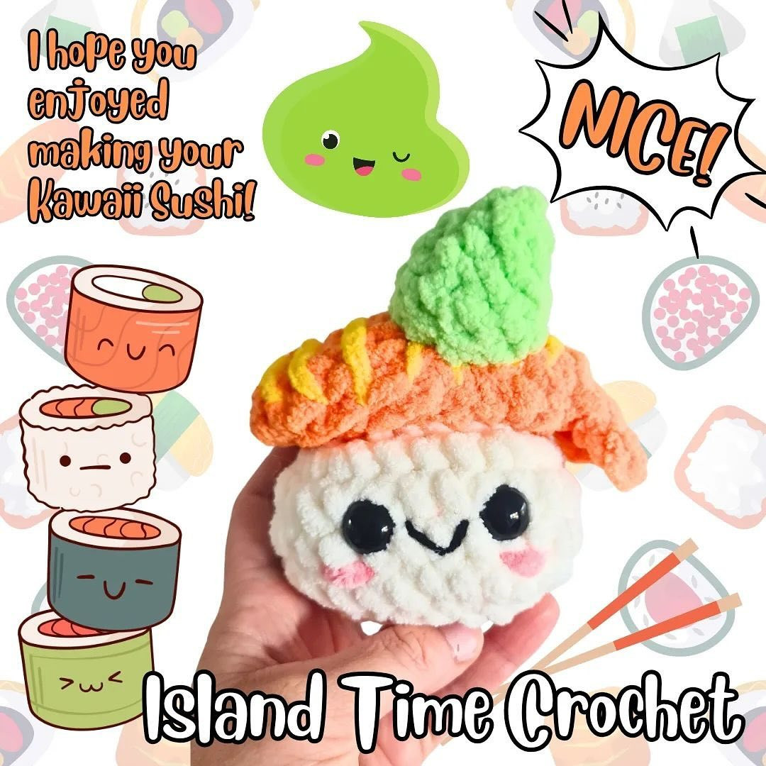 kawaii sushi free pattern