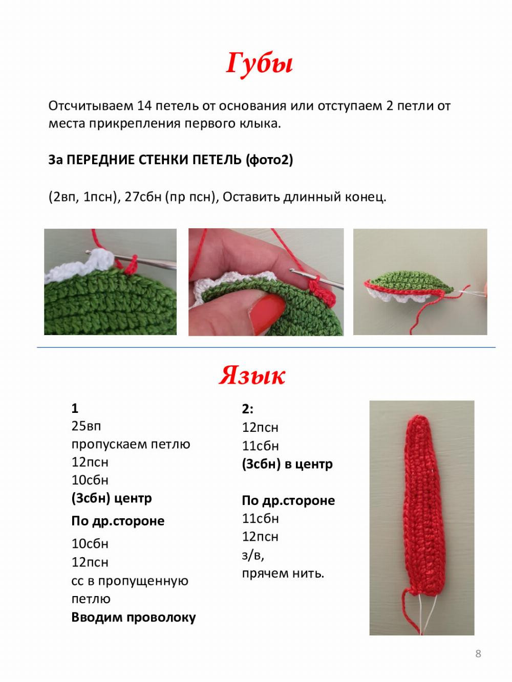 Хищный цветок Подробная инструкция с описанием Pippa Patterns Перевод - Анна Сафват