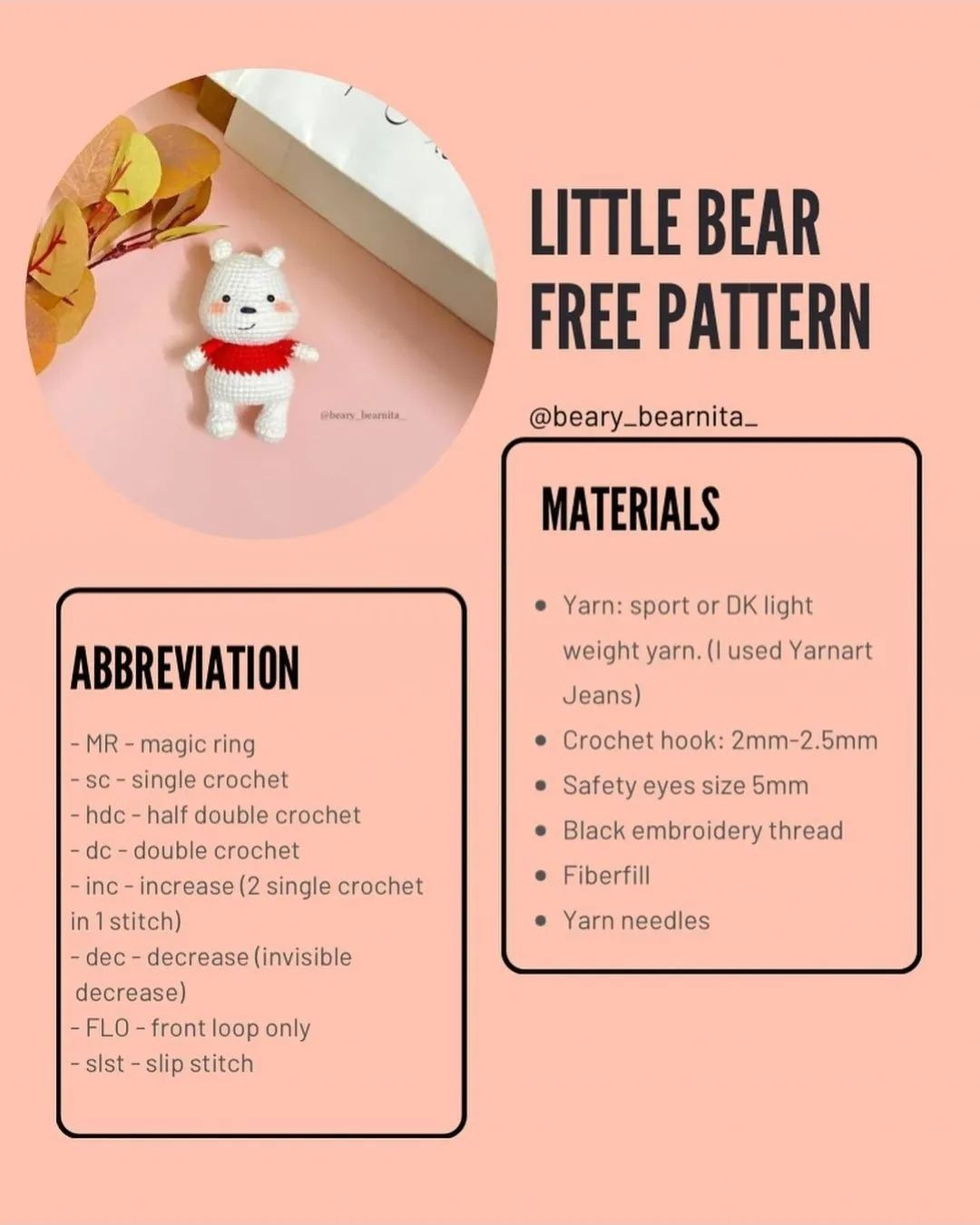 little white bear free pattern red shirt