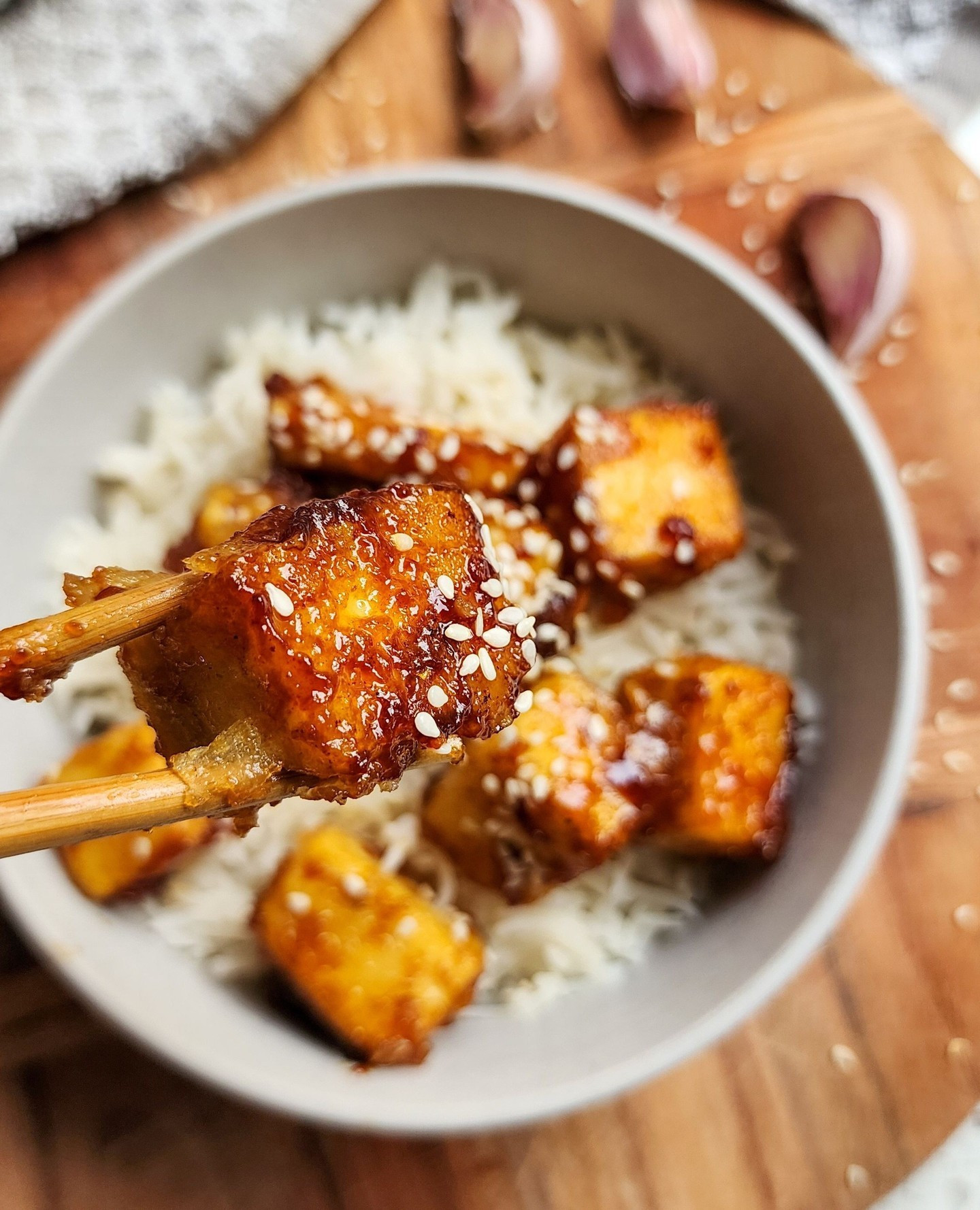 Maple Hoisin Tofu 🥢✨ ⁠