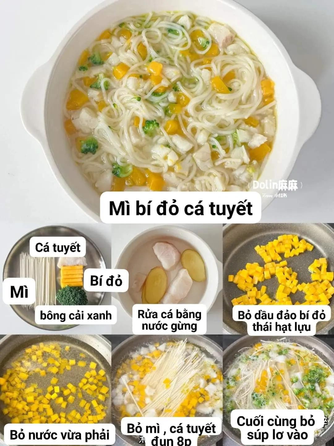 mì thịt bò siêu ngon, mì củ cải trứng chiên, mì bí đỏ thơm, bún thịt băm cải thảo, bún trứng chiên cà chua,mì bí đỏ cá tuyết.