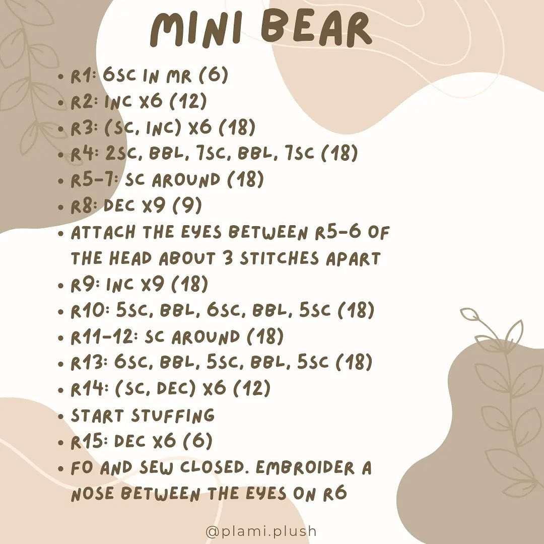 mini bear free pattern