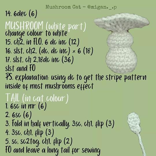 mushroom cat free pattern