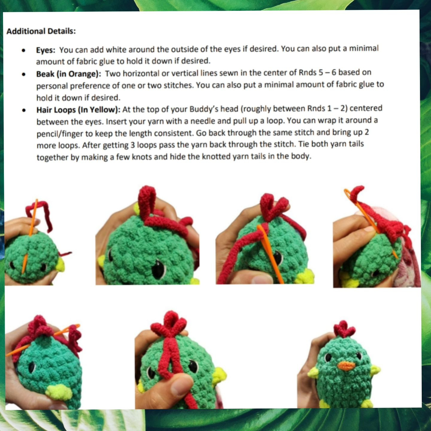 no sew cooper the chick bird buddy crochet pattern