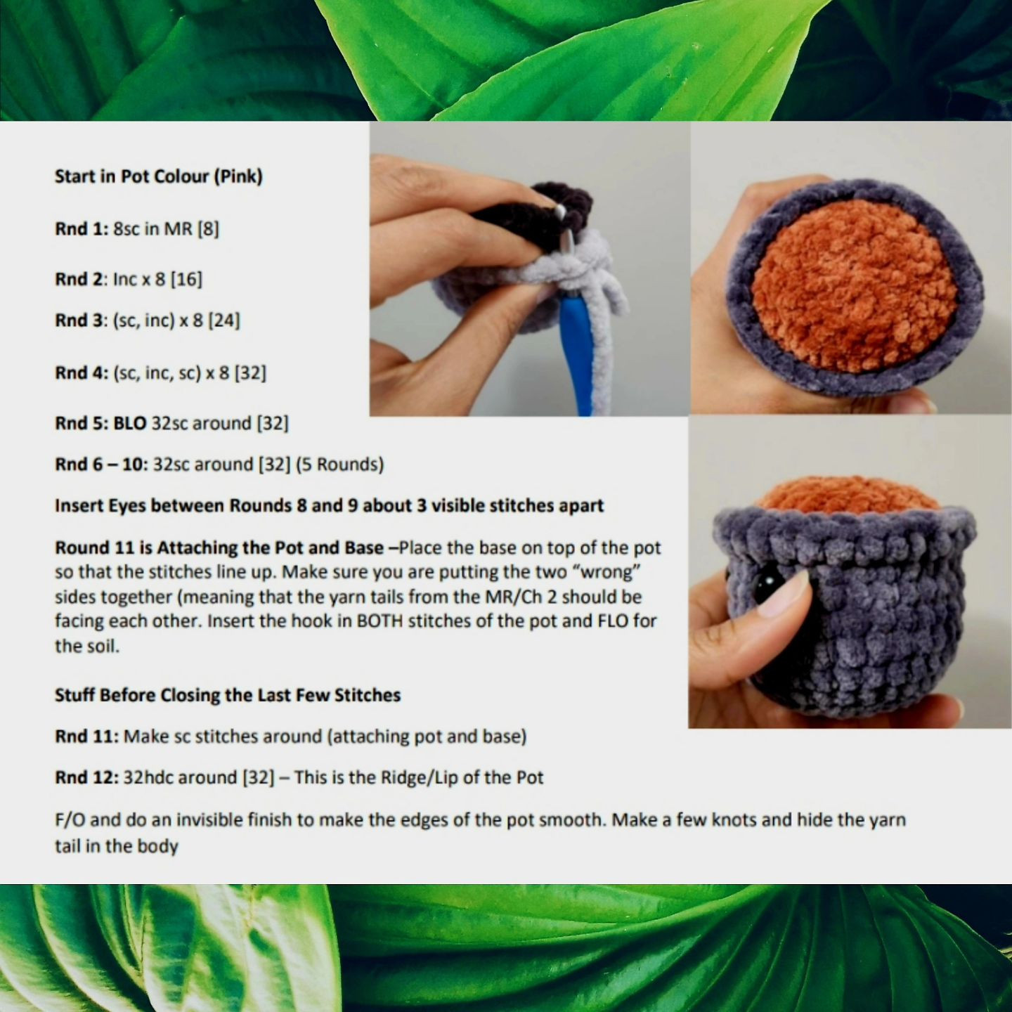 no sew daisy the flower pot crochet pattern