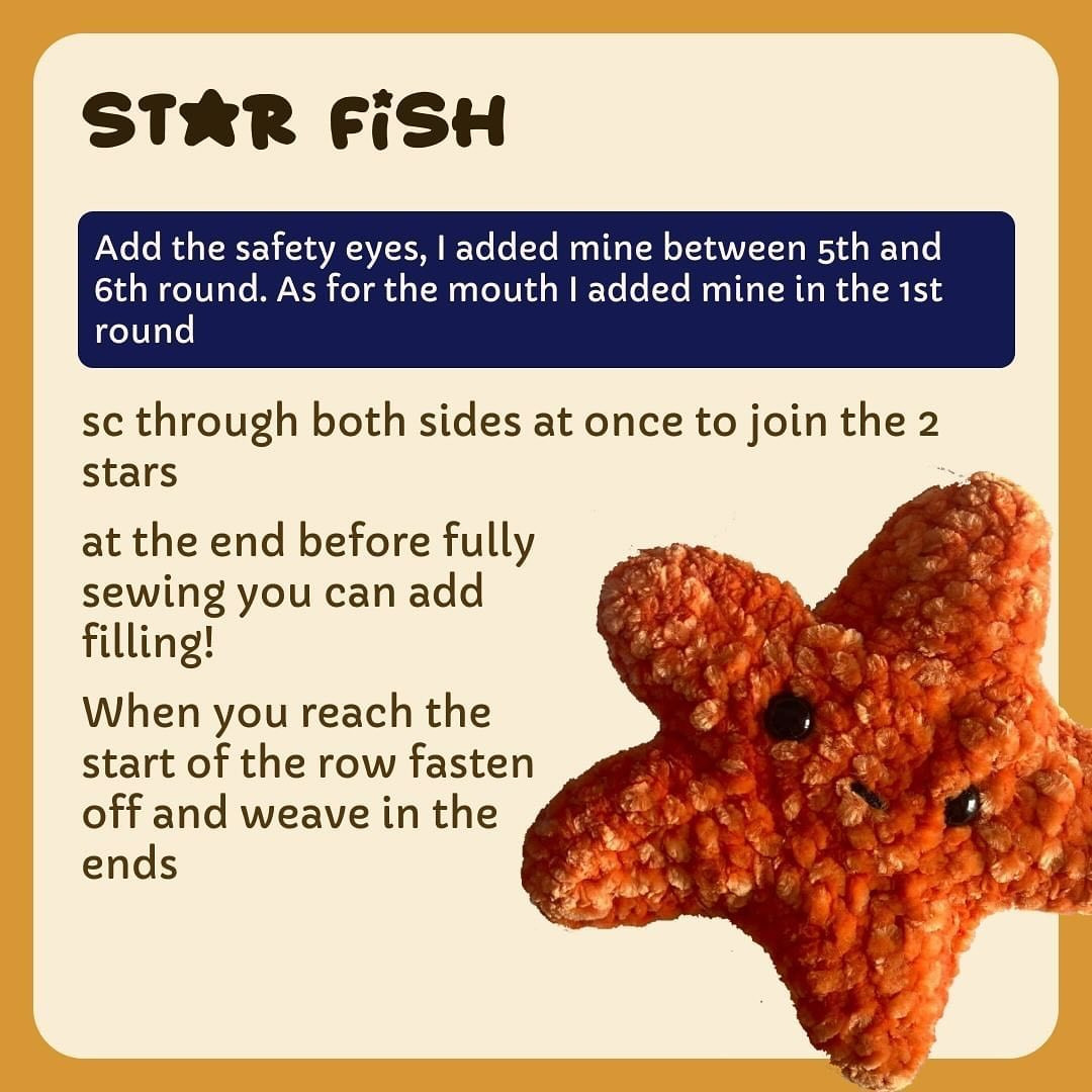 no sew free pattern star fish