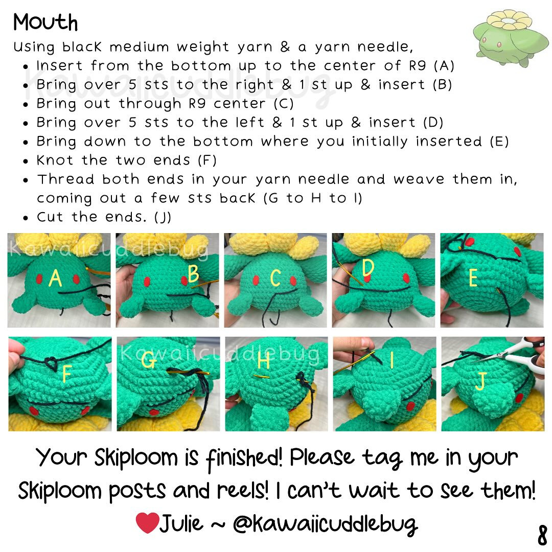 no sew SKIPLOOM  free amigurumi pattern