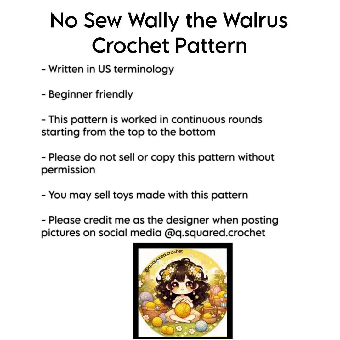 no sew wally the walrus crochet pattern