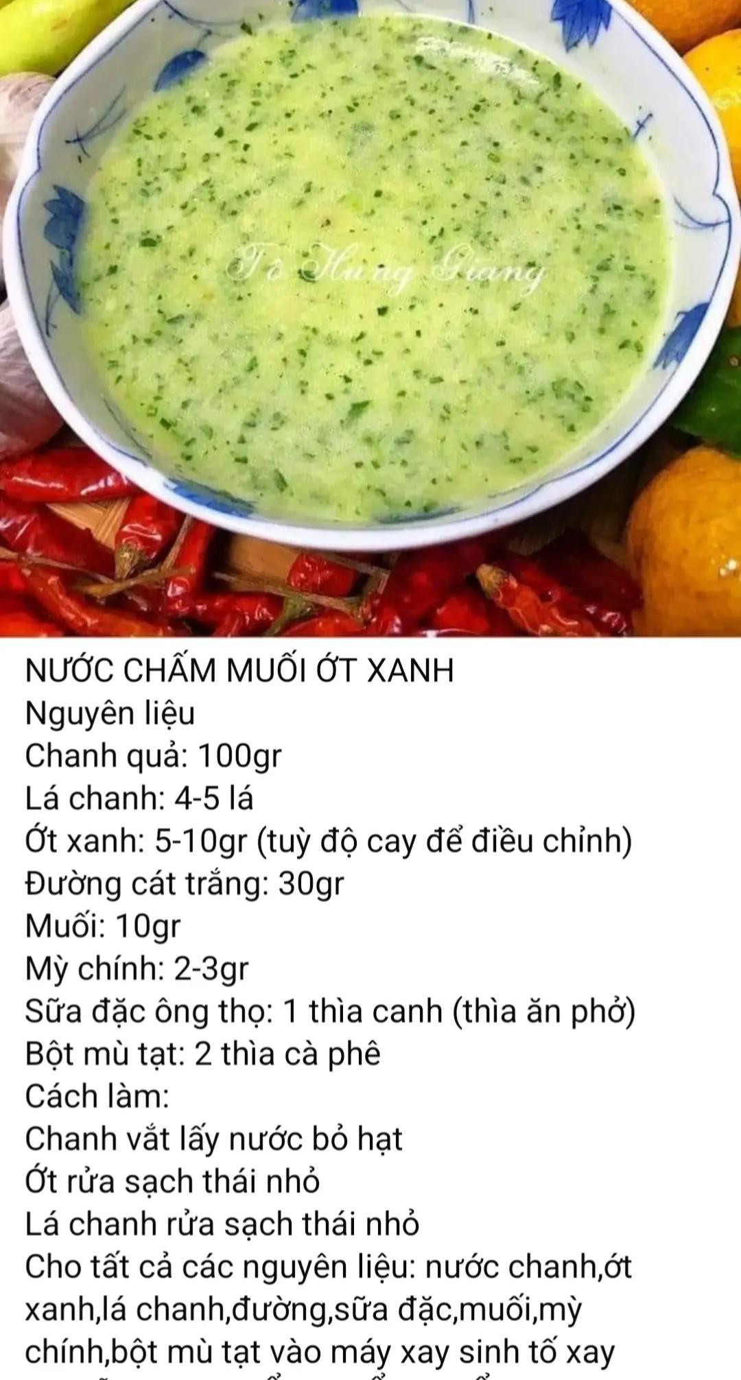 nước chấm muối ớt xanh, nước mắm chua ngọt, nước chấm mắm gừng, nước chấm thái lan, pha nước chấm nem rán, nước chấm mắm me, nước chấm cua ghẹ, sốt chấm các loại đồ chiên, nước chấm xì dầu, nước chấm mắm nêm, sốt sa tế.