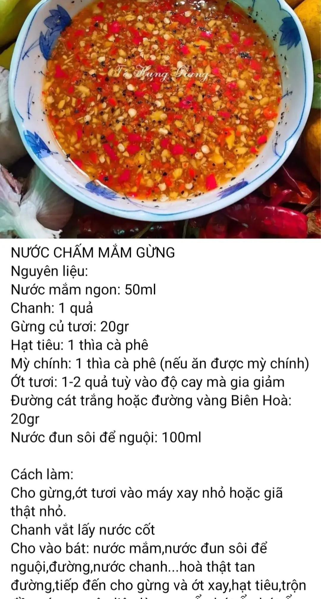 nước chấm muối ớt xanh, nước mắm chua ngọt, nước chấm mắm gừng, nước chấm thái lan, pha nước chấm nem rán, nước chấm mắm me, nước chấm cua ghẹ, sốt chấm các loại đồ chiên, nước chấm xì dầu, nước chấm mắm nêm, sốt sa tế.