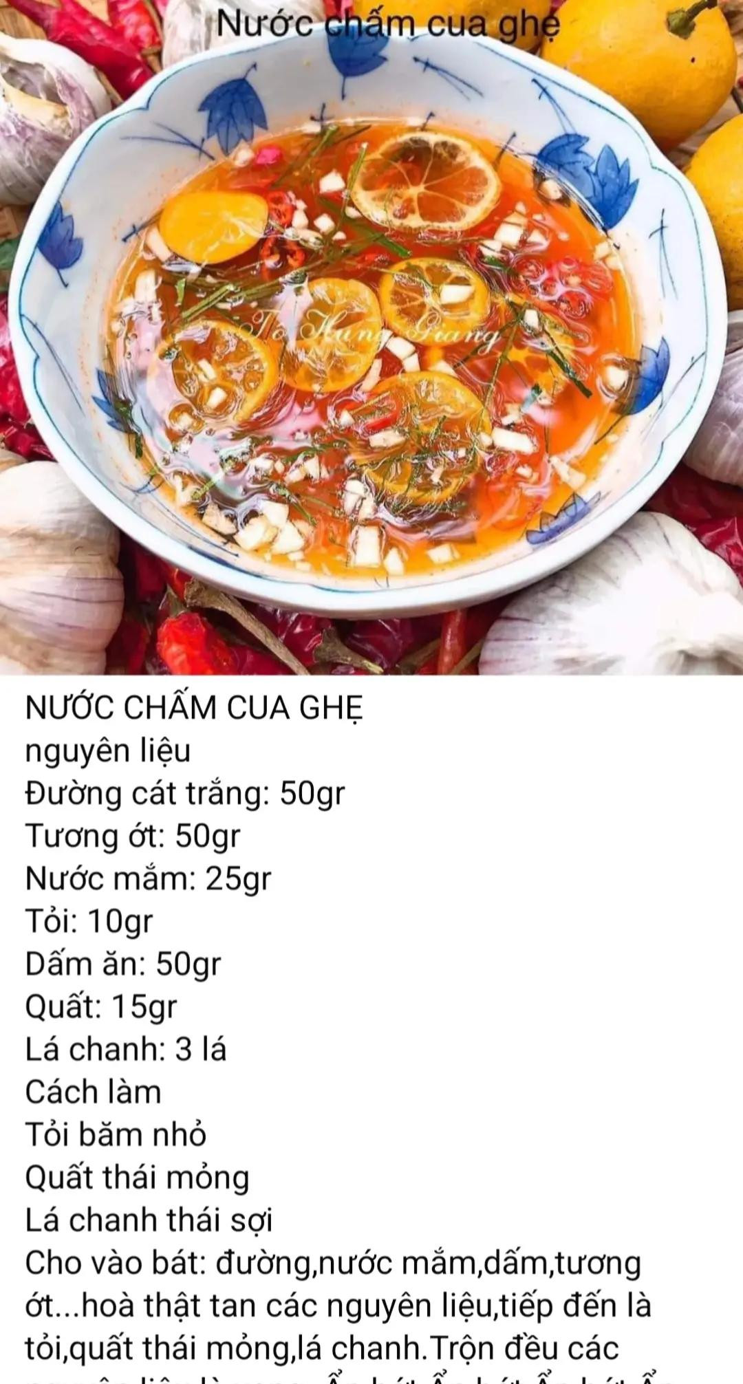 nước chấm muối ớt xanh, nước mắm chua ngọt, nước chấm mắm gừng, nước chấm thái lan, pha nước chấm nem rán, nước chấm mắm me, nước chấm cua ghẹ, sốt chấm các loại đồ chiên, nước chấm xì dầu, nước chấm mắm nêm, sốt sa tế.