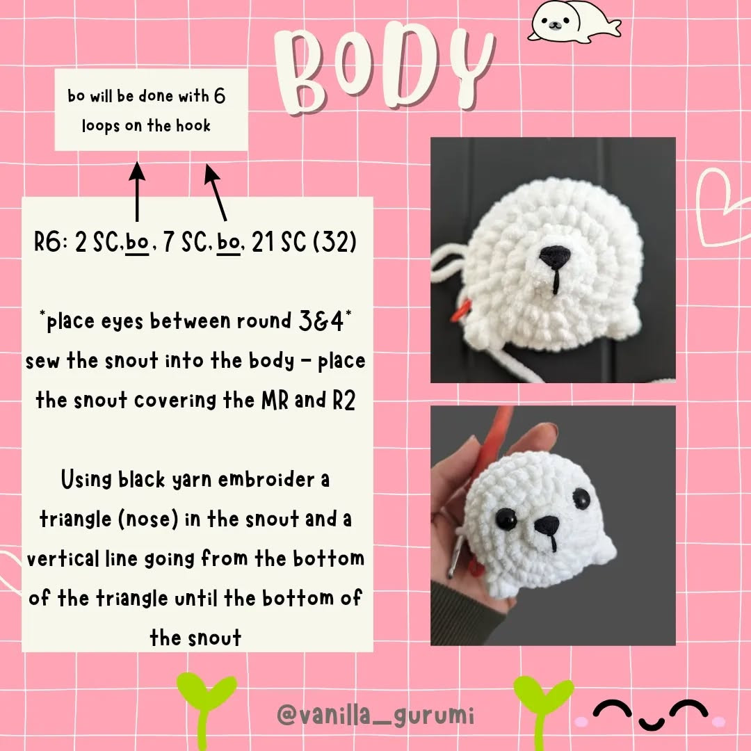 🦭Pocket Seal free pattern🦭