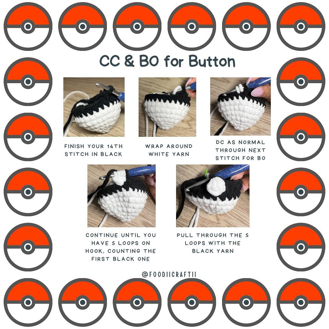 pokeball free no sew crochet pattern