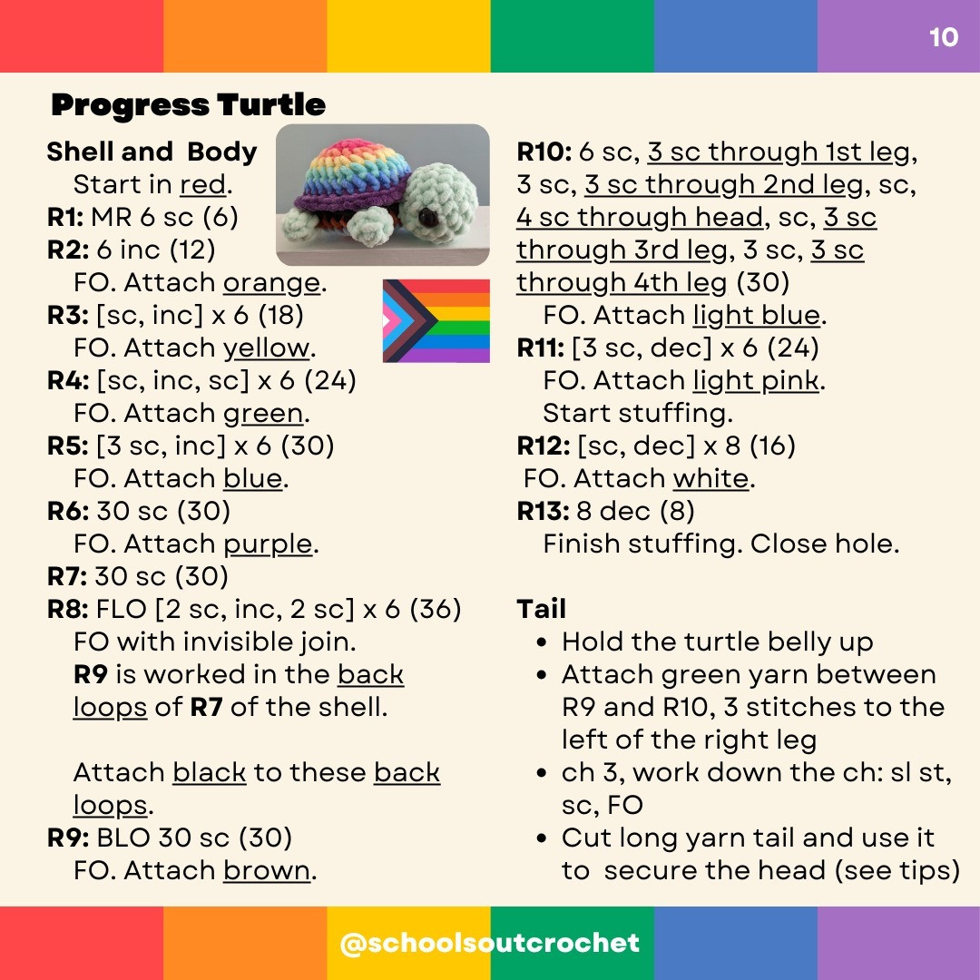 Pride Turtles (no-sew) PATTERN RELEASE!