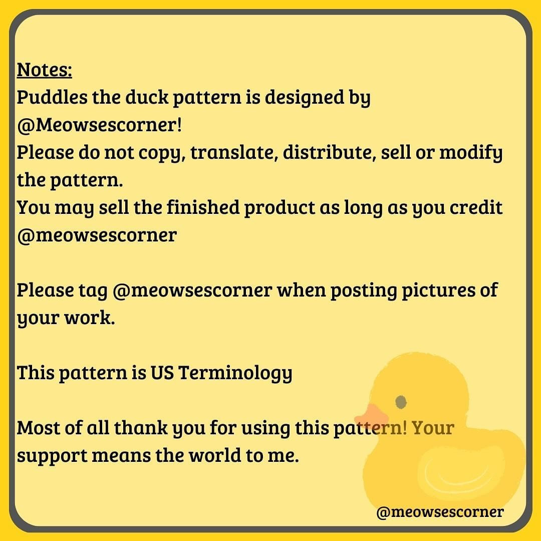 puddles the duck free pattern