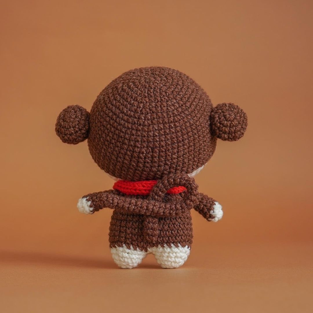 red scarf monkey crochet pattern