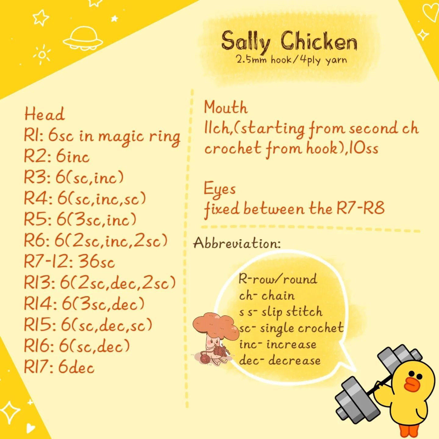 sally chicken free pattern