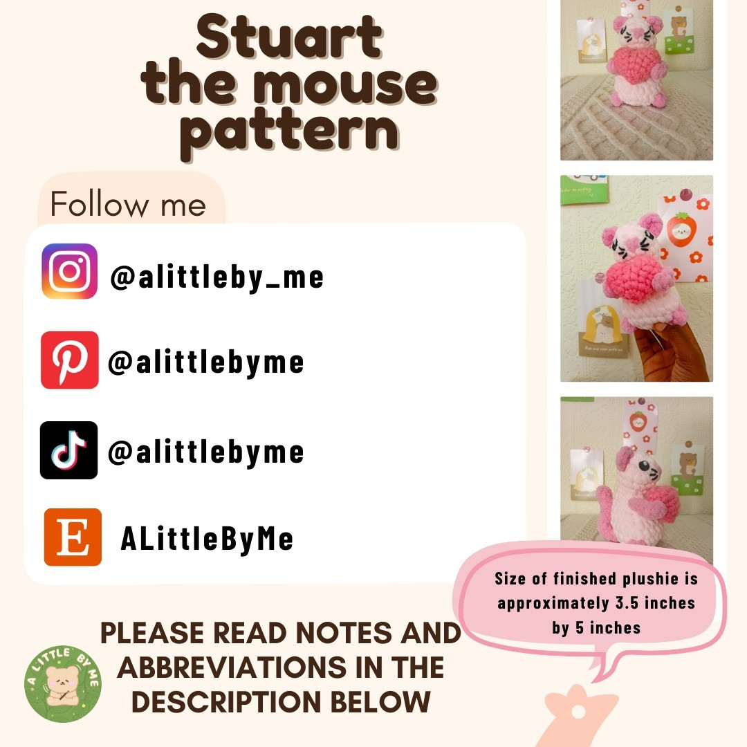 🐁 STUART THE MOUSE FREE PATTERN❤️