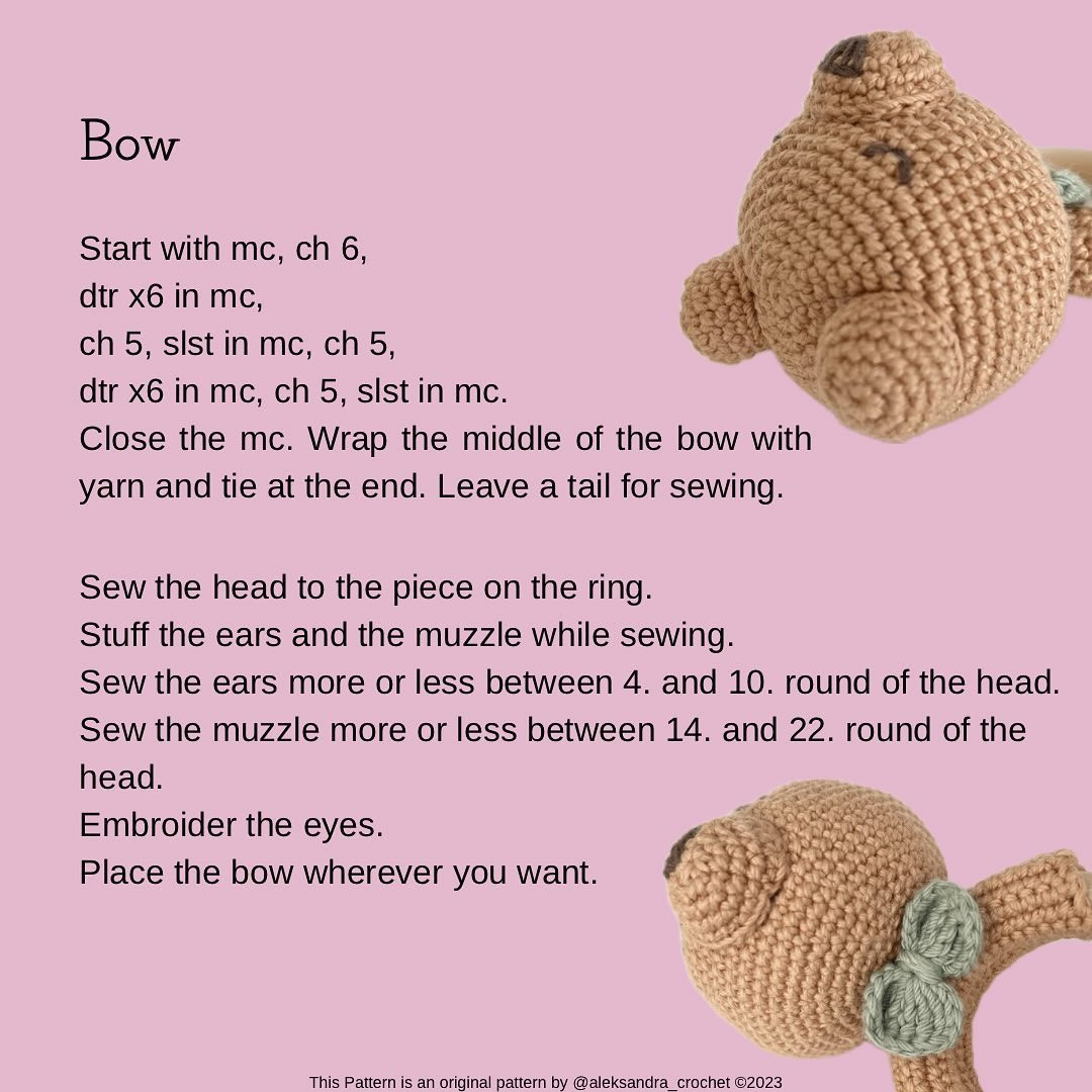 teddy bear baby rattle free pattern